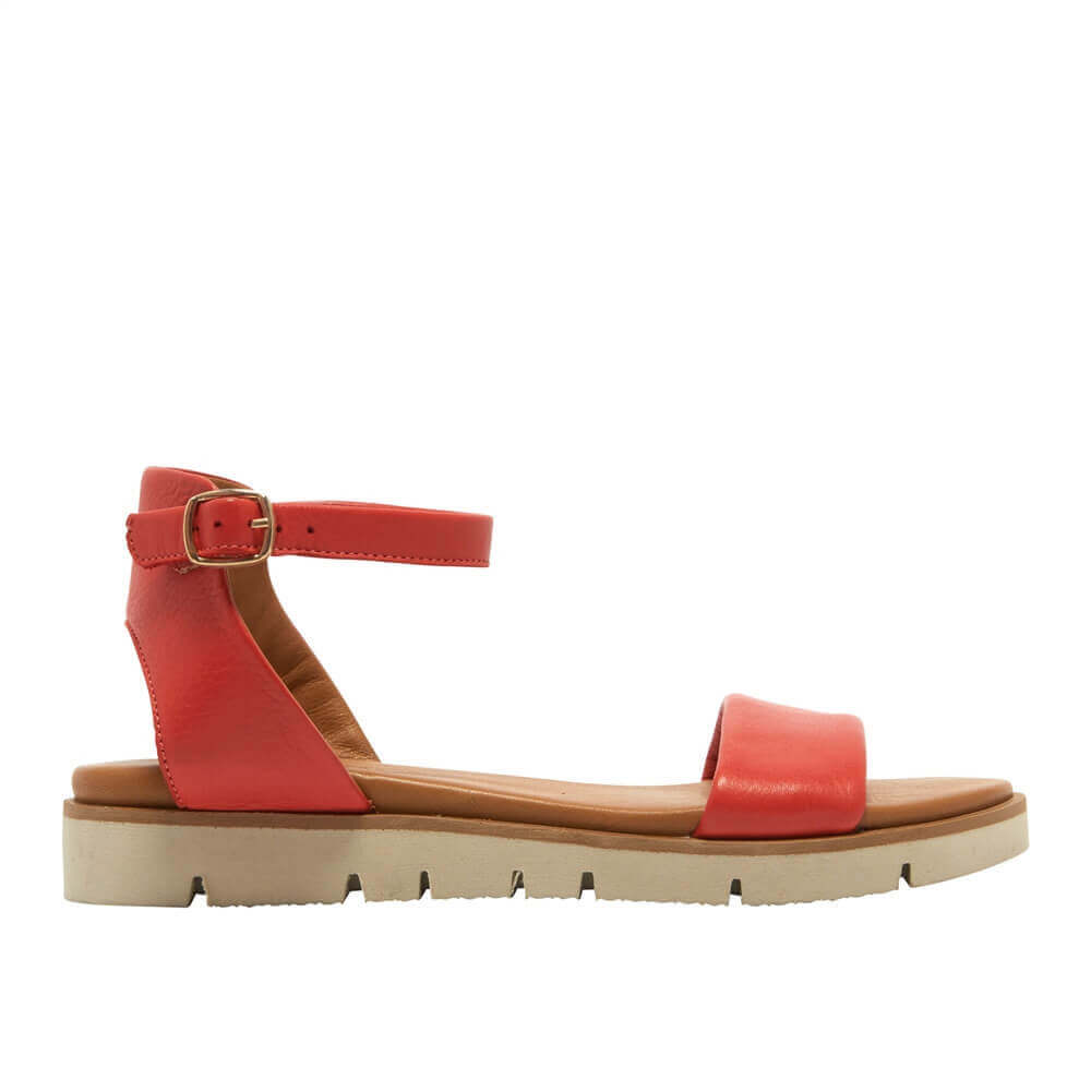 Carl Scarpa Tuscany Red Leather Flat Sandals